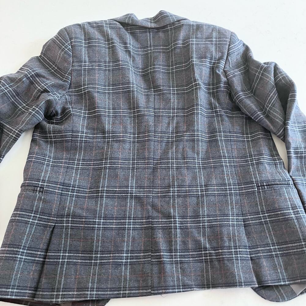 Dal Lago club boys gray plaid virgin wool blazer sports jacket size 10 - Picture 10 of 10